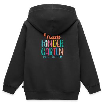 Kindergarten - Kinder Premium Organic Zip Hoodie - Schwarz - Hinten - AI Model Kid Male (0cm)