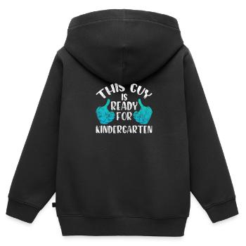 Kindergarten - Kinder Premium Organic Zip Hoodie - Schwarz - Hinten - AI Model Kid Male (0cm)