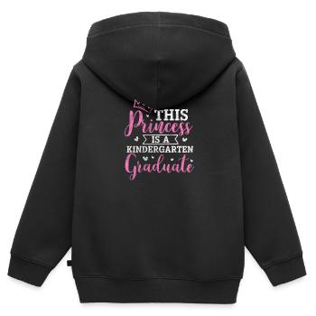 Kindergarten - Kinder Premium Organic Zip Hoodie - Schwarz - Hinten - AI Model Kid Male (0cm)