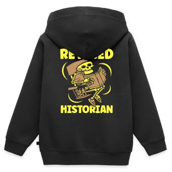 Historien à la retraite Histoire Histoire Profession - Sweat Premium à capuche zippé enfant bio - noir - Dos - AI Model Kid Male (0cm)