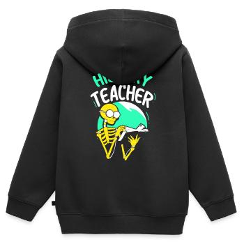 Professeur d’histoire Professeur d’histoire Profession de professeur - Sweat Premium à capuche zippé enfant bio - noir - Dos - AI Model Kid Male (0cm)