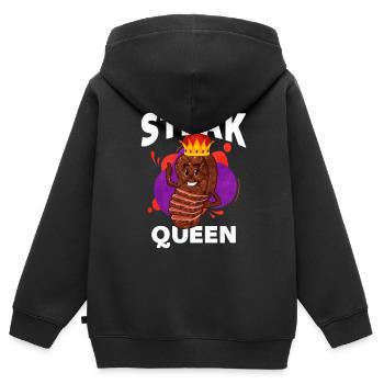 Steak - Kinder Premium Organic Zip Hoodie - Schwarz - Hinten - AI Model Kid Male (0cm)