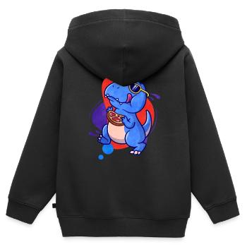 Steak - Kinder Premium Organic Zip Hoodie - Schwarz - Hinten - AI Model Kid Male (0cm)