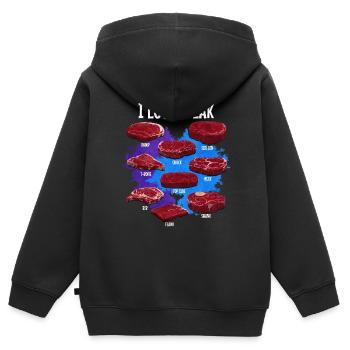 Steak - Kinder Premium Organic Zip Hoodie - Schwarz - Hinten - AI Model Kid Male (0cm)