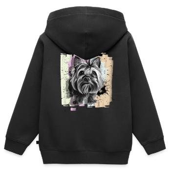 Yorkshire Terrier - Kinder Premium Organic Zip Hoodie - Schwarz - Hinten - AI Model Kid Male (0cm)
