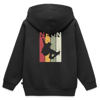Neun - Kinder Premium Organic Zip Hoodie - Schwarz - Hinten - AI Model Kid Male (0cm)