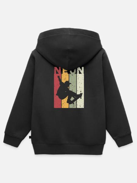 Neun - Kinder Premium Organic Zip Hoodie - Schwarz