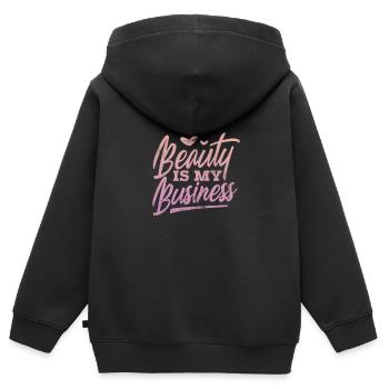 Kosmetikerin - Kinder Premium Organic Zip Hoodie - Schwarz - Hinten - AI Model Kid Male (0cm)