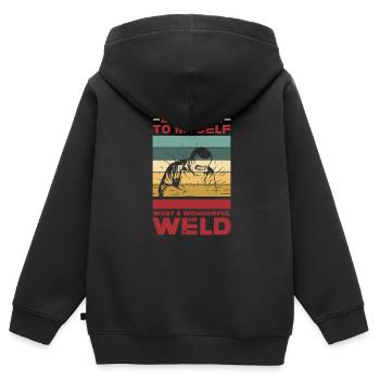 Schmied Schiede Amboss Messerschmied Geschenk - Kinder Premium Organic Zip Hoodie - Schwarz - Hinten - AI Model Kid Male (0cm)