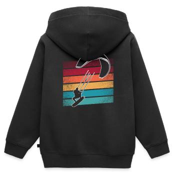 Kitesurfer Kiteboard Kitesurfen Kitesurf - Kinder Premium Organic Zip Hoodie - Schwarz - Hinten - AI Model Kid Male (0cm)