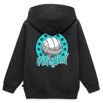 Volleyball - Kinder Premium Organic Zip Hoodie - Schwarz - Hinten - AI Model Kid Male (0cm)