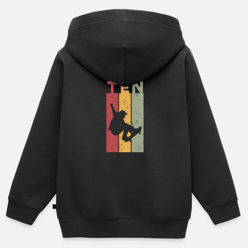 Dix - Sweat Premium à capuche zippé enfant bio - noir