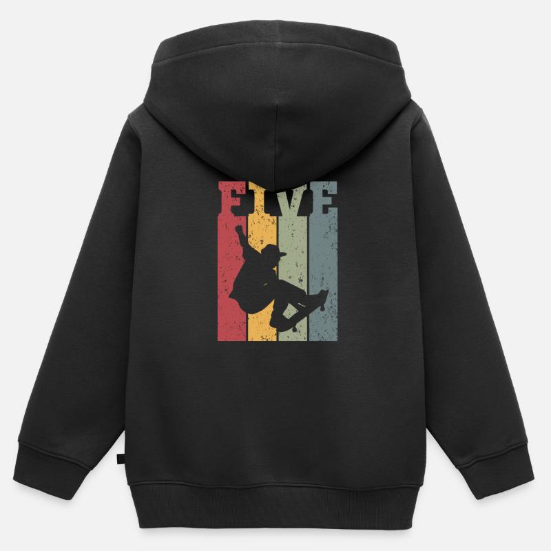 Cinq - Sweat Premium à capuche zippé enfant bio - noir