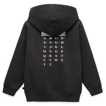 Braille Blindenschrift Blind Geschenk - Kinder Premium Organic Zip Hoodie - Schwarz - Hinten - AI Model Kid Male (0cm)