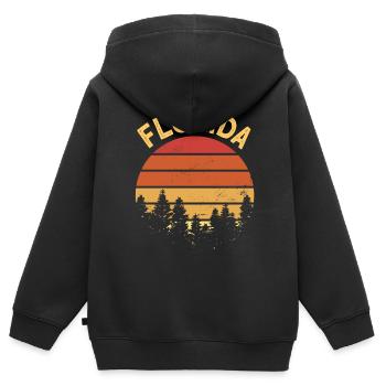 florida - Kinder Premium Organic Zip Hoodie - Schwarz - Hinten - AI Model Kid Male (0cm)