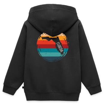 Floride - Sweat Premium à capuche zippé enfant bio - noir - Dos - AI Model Kid Male (0cm)