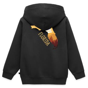 Floride - Sweat Premium à capuche zippé enfant bio - noir - Dos - AI Model Kid Male (0cm)