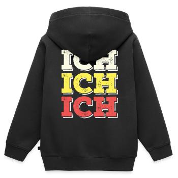 Lustige Sprüche für Egoisten Ich Ich Ich Der Beste - Kinder Premium Organic Zip Hoodie - Schwarz - Hinten - AI Model Kid Male (0cm)