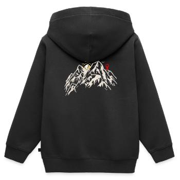 Mountains with geocacher and destination - Geocaching - Kids Premium Organic Zip-up Hoodie - black - Back - AI Model Kid Male (0cm)