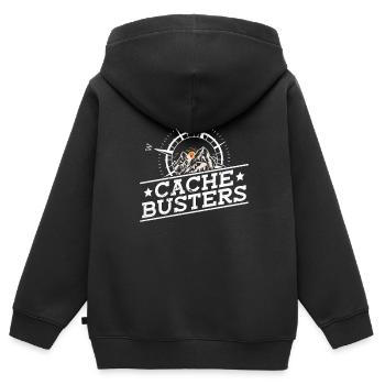 Cache Busters - Geocaching Geocacher - Kids Premium Organic Zip-up Hoodie - black - Back - AI Model Kid Male (0cm)