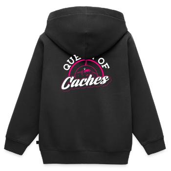 Queen of Caches - Geocaching Geocacher - Kids Premium Organic Zip-up Hoodie - black - Back - AI Model Kid Male (0cm)