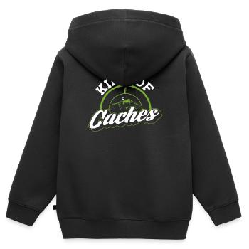 King of Caches - Geocaching Geocacher - Kids Premium Organic Zip-up Hoodie - black - Back - AI Model Kid Male (0cm)