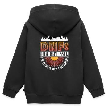 DNF: Did Not Fail - Geocaching Geocacher - Kinder Premium Organic Zip Hoodie - Schwarz - Hinten - AI Model Kid Male (0cm)