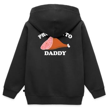 Schinken - Kinder Premium Organic Zip Hoodie - Schwarz - Hinten - AI Model Kid Male (0cm)