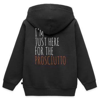 Schinken - Kinder Premium Organic Zip Hoodie - Schwarz - Hinten - AI Model Kid Male (0cm)