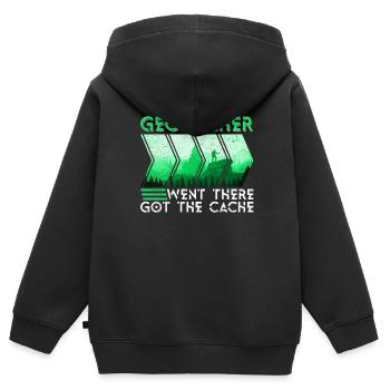 Geocacher - Went There Got The Cache - Geocaching - Kids Premium Organic Zip-up Hoodie - black - Back - AI Model Kid Male (0cm)