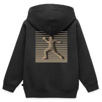 Handball Handballer - Kinder Premium Organic Zip Hoodie - Schwarz - Hinten - AI Model Kid Male (0cm)