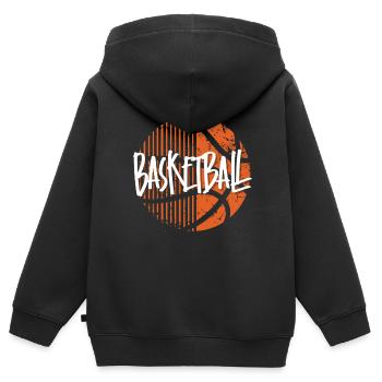 Basketball Basketballer - Kinder Premium Organic Zip Hoodie - Schwarz - Hinten - AI Model Kid Male (0cm)