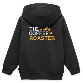Kafffee Rösten Geschenk - Kinder Premium Organic Zip Hoodie - Schwarz - Hinten - AI Model Kid Male (0cm)