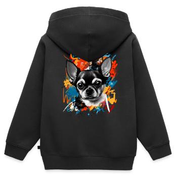 Chihuahua - Kinder Premium Organic Zip Hoodie - Schwarz - Hinten - AI Model Kid Male (0cm)