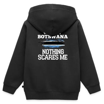 Botswana Ehefrau - Kinder Premium Organic Zip Hoodie - Schwarz - Hinten - AI Model Kid Male (0cm)