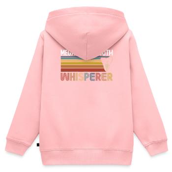 Megalodon Tooth Whisperer - Megalodon Shark - Sweat Premium à capuche zippé enfant bio - rose - Dos - AI Model Kid Female (0cm)