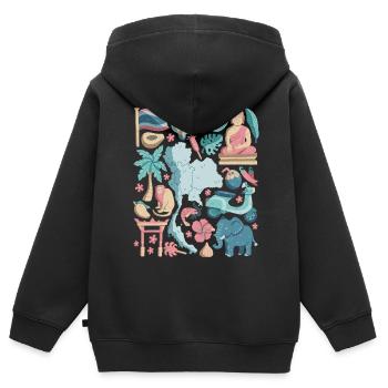 Thailand - Kinder Premium Organic Zip Hoodie - Schwarz - Hinten - AI Model Kid Male (0cm)
