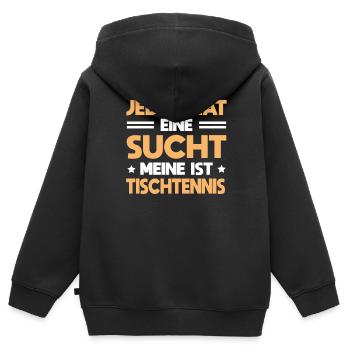 Tischtennis Spieler Match Sucht Tischtennisspielen - Kinder Premium Organic Zip Hoodie - Schwarz - Hinten - AI Model Kid Male (0cm)