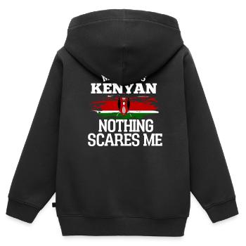 Kenya - Sweat Premium à capuche zippé enfant bio - noir - Dos - AI Model Kid Male (0cm)