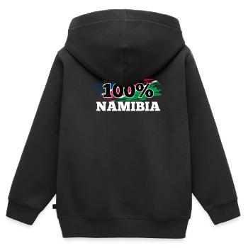 Namibia - Kinder Premium Organic Zip Hoodie - Schwarz - Hinten - AI Model Kid Male (0cm)