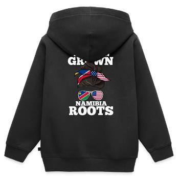 Namibia - Kinder Premium Organic Zip Hoodie - Schwarz - Hinten - AI Model Kid Male (0cm)