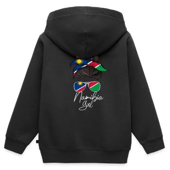 Namibia - Kinder Premium Organic Zip Hoodie - Schwarz - Hinten - AI Model Kid Male (0cm)