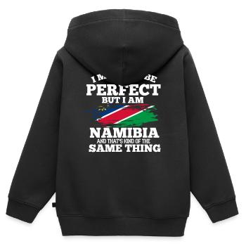 Namibia - Kinder Premium Organic Zip Hoodie - Schwarz - Hinten - AI Model Kid Male (0cm)