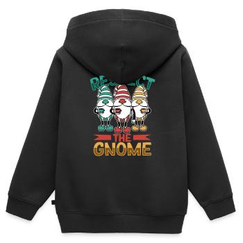 Respecter le nain de jardin - Sweat Premium à capuche zippé enfant bio - noir - Dos - AI Model Kid Male (0cm)