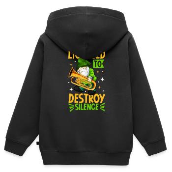 Lizenz zum Krach machen - Euphonium - Kinder Premium Organic Zip Hoodie - Schwarz - Hinten - AI Model Kid Male (0cm)