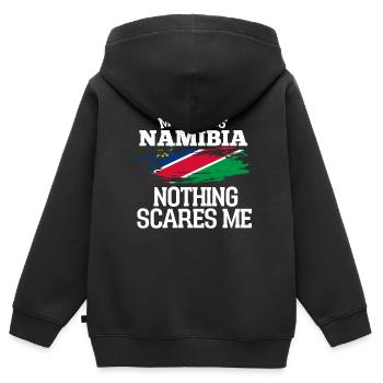 Namibia - Kinder Premium Organic Zip Hoodie - Schwarz - Hinten - AI Model Kid Male (0cm)