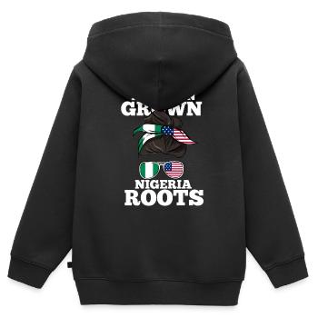 Nigeria - Kinder Premium Organic Zip Hoodie - Schwarz - Hinten - AI Model Kid Male (0cm)