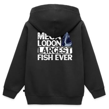 Megalodon - Le plus gros poisson de tous les temps - Requin - Sweat Premium à capuche zippé enfant bio - noir - Dos - AI Model Kid Male (0cm)