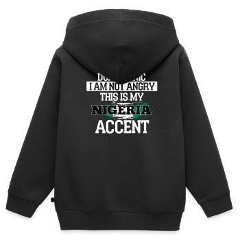 Nigeria - Kinder Premium Organic Zip Hoodie - Schwarz - Hinten - AI Model Kid Male (0cm)