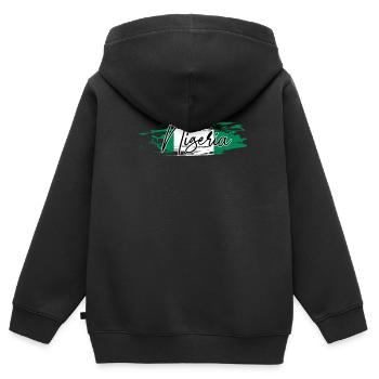 Nigeria - Kinder Premium Organic Zip Hoodie - Schwarz - Hinten - AI Model Kid Male (0cm)